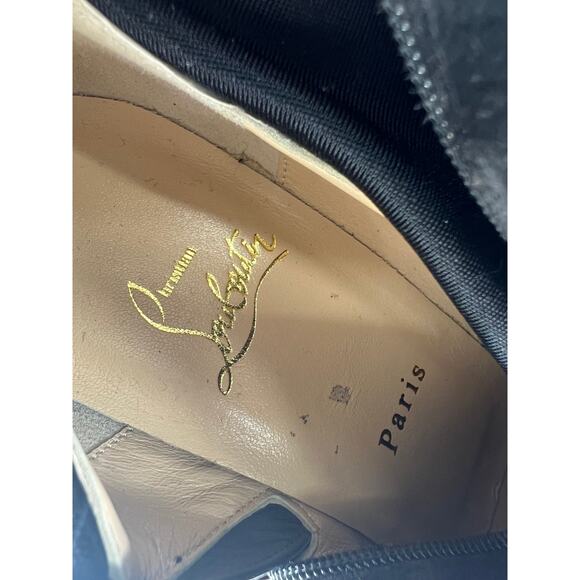 Christian Louboutin Veau Velours Spiked Study Stretch 55 Over The Knee Boots - Picture 13 of 16